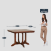 Stanley Sheesham Wood 4 Seater Dining Set In Honey Oak Finish